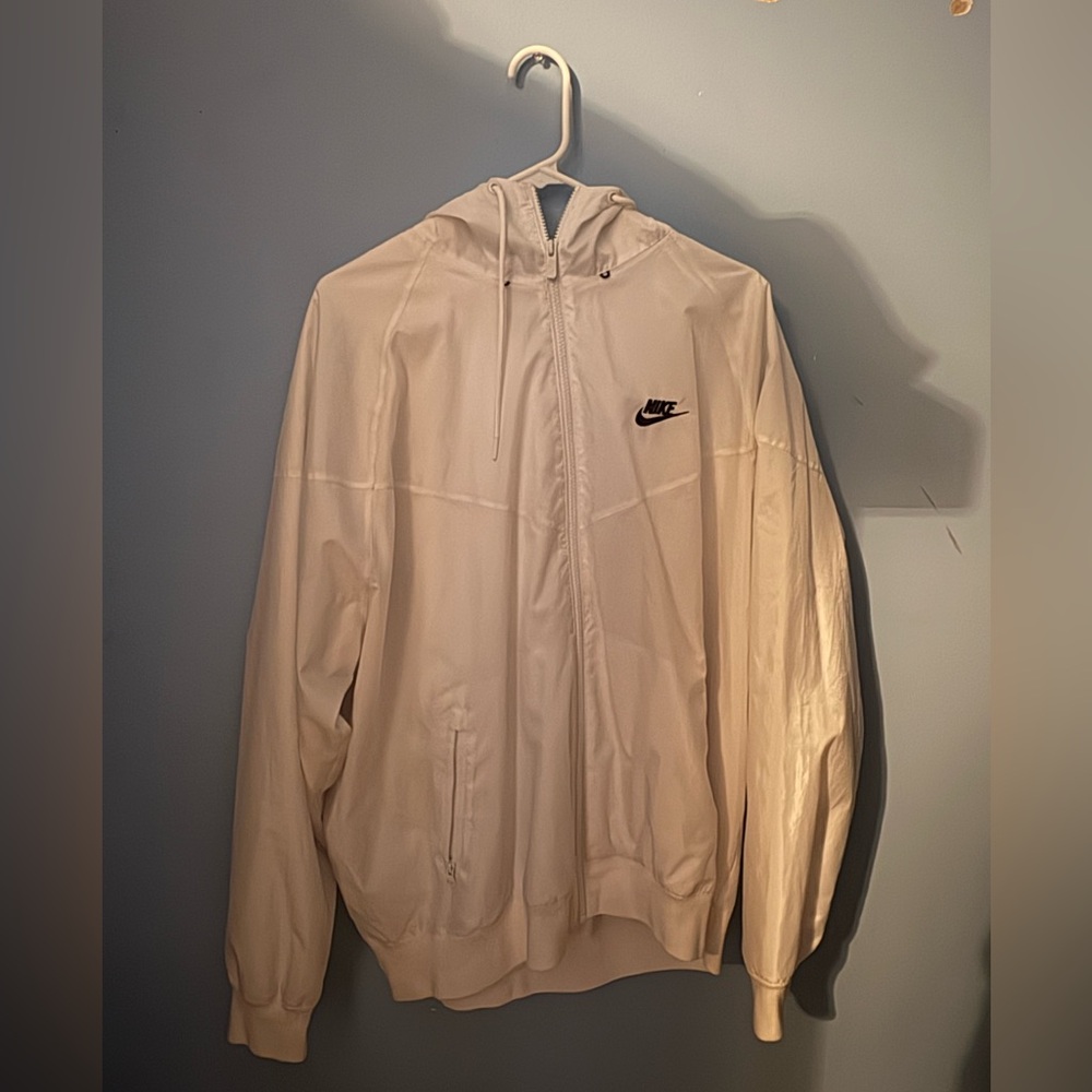Nike Mens White Windbreaker Jacket